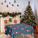 Christmas Snowy Penguin Pattern Print Tablecloth
