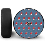 Christmas Snowy Penguin Pattern Print Tire Cover With Camera Hole