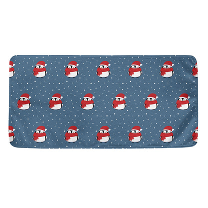 Christmas Snowy Penguin Pattern Print Towel