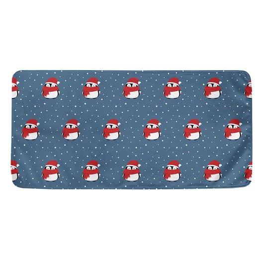Christmas Snowy Penguin Pattern Print Towel