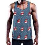 Christmas Snowy Penguin Pattern Print Training Tank Top
