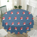 Christmas Snowy Penguin Pattern Print Waterproof Round Tablecloth
