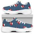Christmas Snowy Penguin Pattern Print White Chunky Shoes