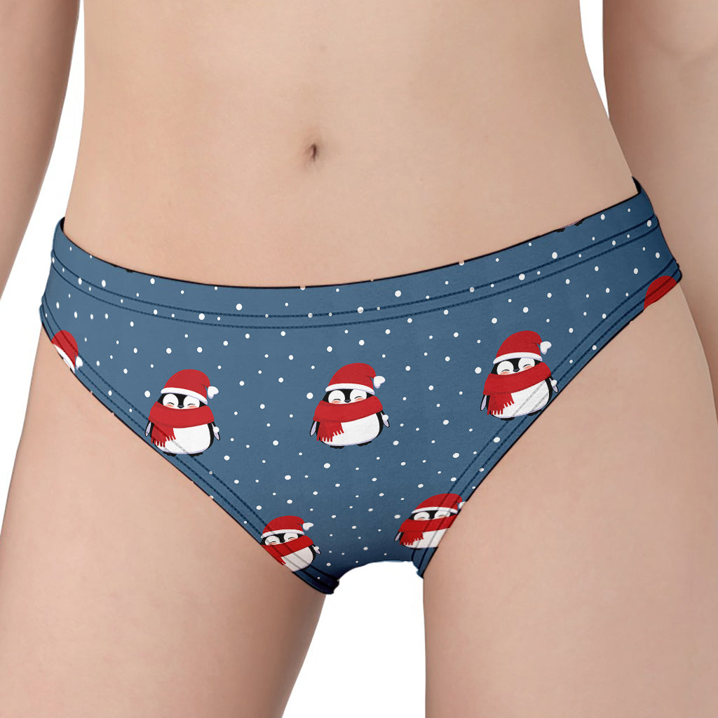 Christmas Snowy Penguin Pattern Print Women's Panties