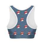 Christmas Snowy Penguin Pattern Print Women's Sports Bra