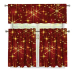 Christmas Sparkle Print 3 Piece Kitchen Curtains