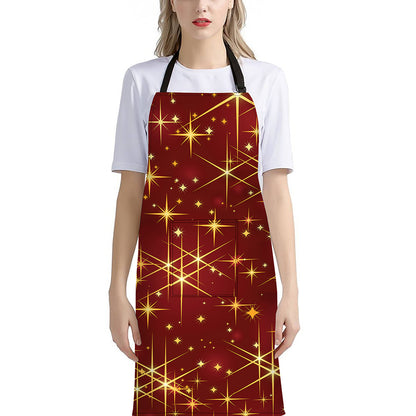 Christmas Sparkle Print Bib Apron With Pocket