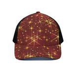 Christmas Sparkle Print Black Mesh Trucker Cap