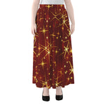 Christmas Sparkle Print Chiffon Maxi Skirt