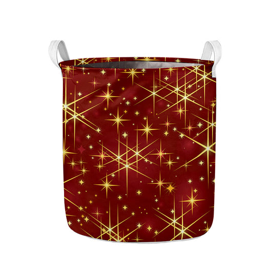 Christmas Sparkle Print Collapsible Laundry Basket