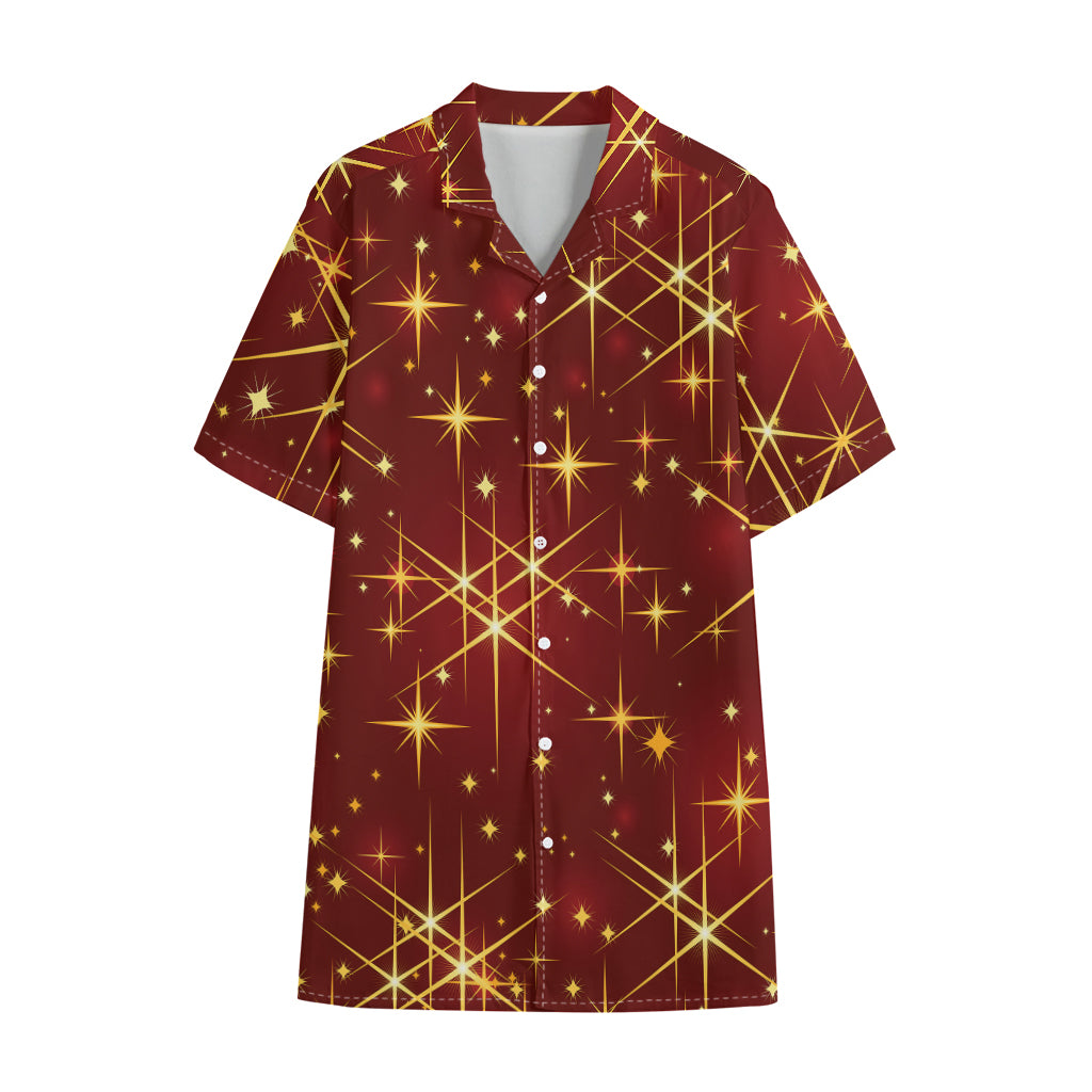 Christmas Sparkle Print Cotton Hawaiian Shirt