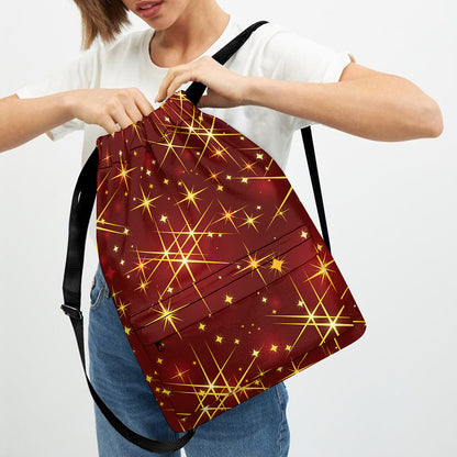 Christmas Sparkle Print Drawstring Backpack