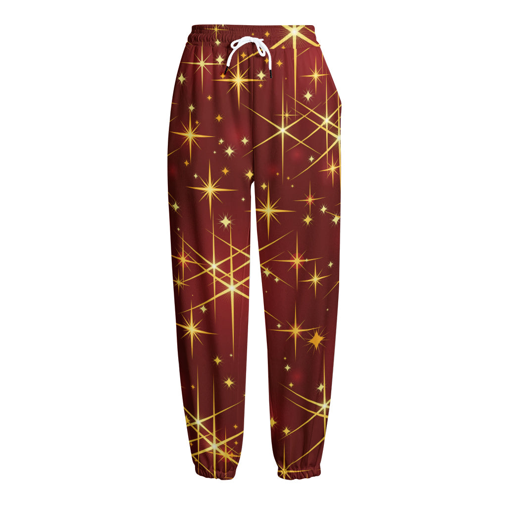 Christmas Sparkle Print Fleece Lined Knit Pants