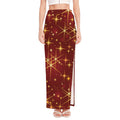 Christmas Sparkle Print High Slit Maxi Skirt