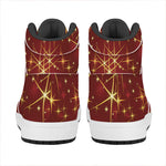 Christmas Sparkle Print High Top Leather Sneakers