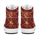 Christmas Sparkle Print High Top Leather Sneakers