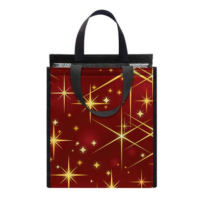 Christmas Sparkle Print Insulated Lunch Tote