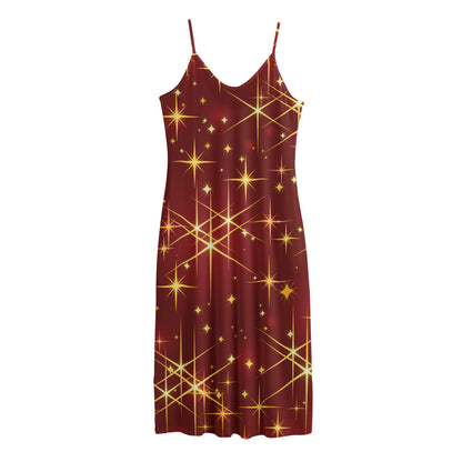 Christmas Sparkle Print Jersey Midi Cami Dress