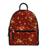 Christmas Sparkle Print Leather Backpack