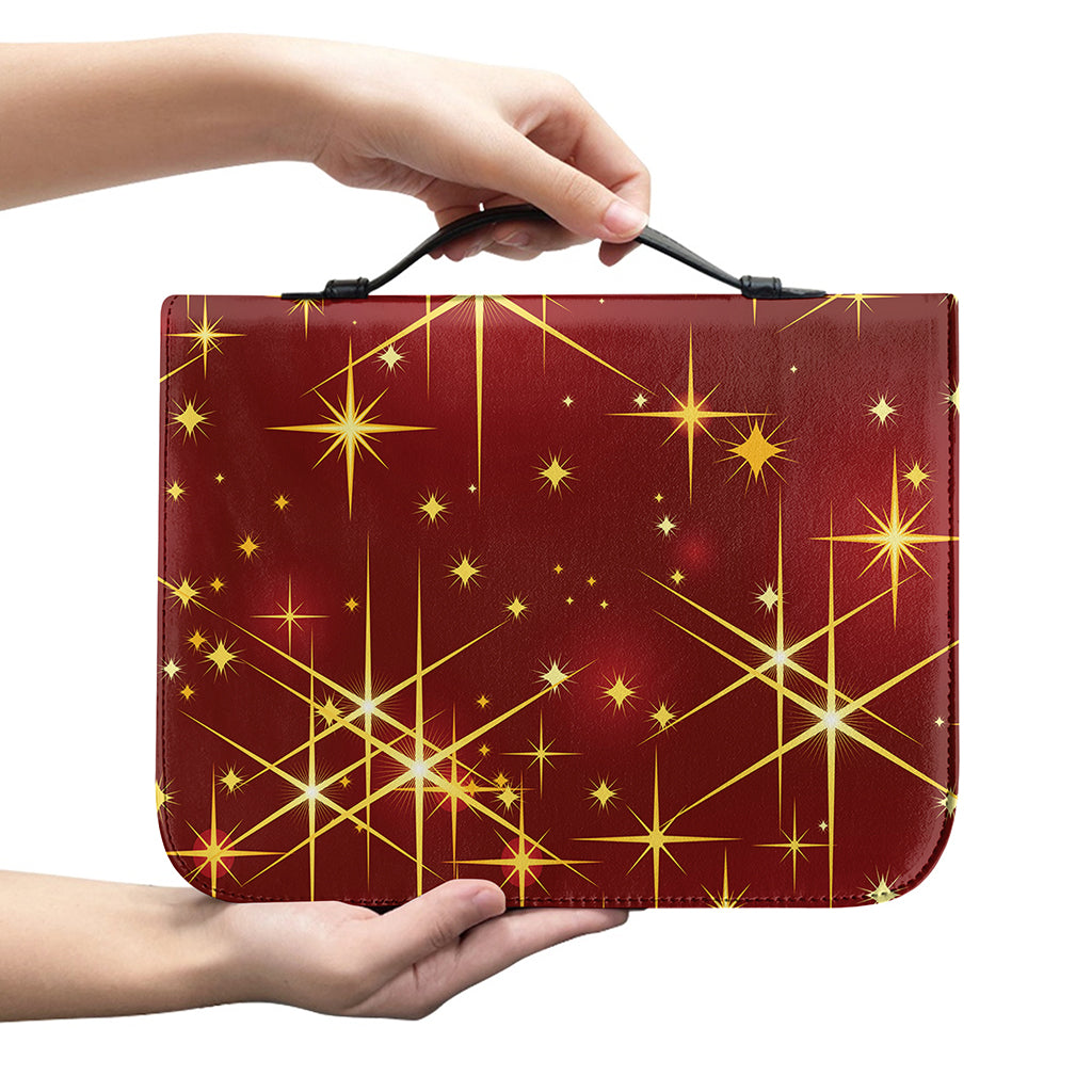 Christmas Sparkle Print Leather Bible Cover