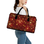 Christmas Sparkle Print Leather Duffle Bag