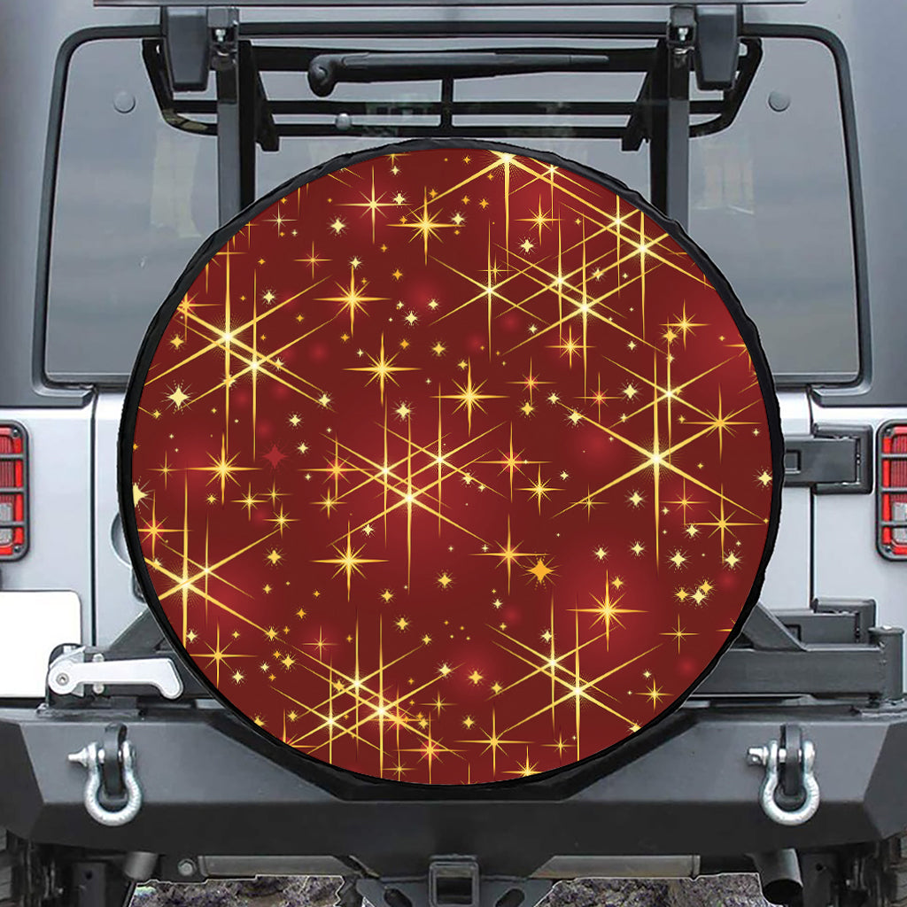 Christmas Sparkle Print Leather Spare Tire Cover