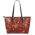 Christmas Sparkle Print Leather Tote Bag With Zipper
