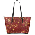 Christmas Sparkle Print Leather Tote Bag