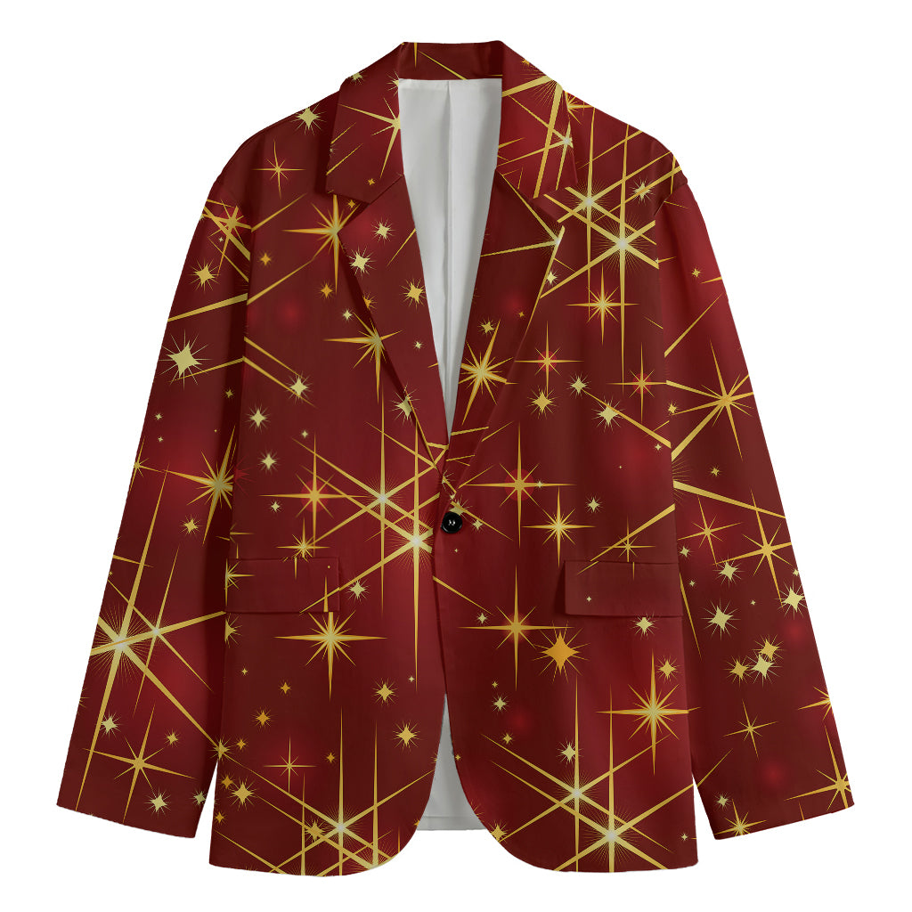 Christmas Sparkle Print Men's Cotton Blazer