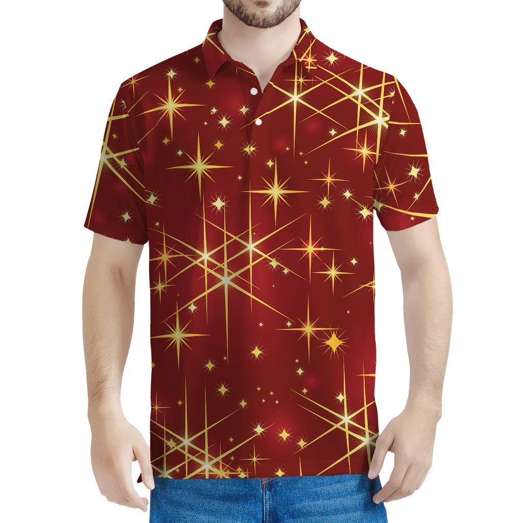 Christmas Sparkle Print Men's Polo Shirt