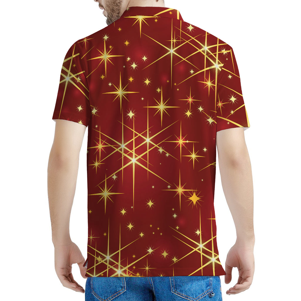 Christmas Sparkle Print Men's Polo Shirt