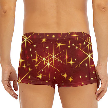 Christmas Sparkle Print Men's Short Boxer Briefs