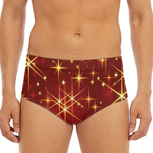 Christmas Sparkle Print Men's Triangle Swim Briefs
