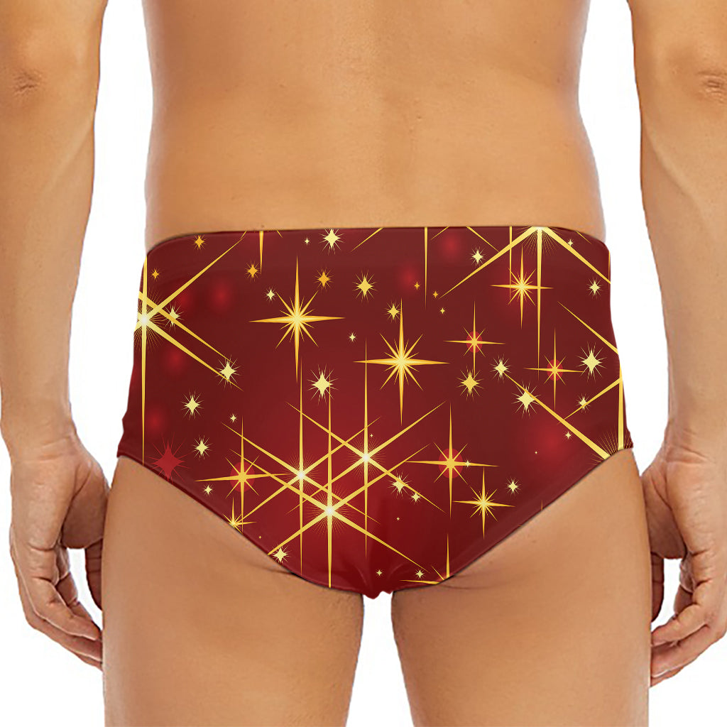 Christmas Sparkle Print Men's Triangle Swim Briefs