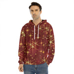 Christmas Sparkle Print Men's Velvet Pullover Hoodie
