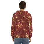 Christmas Sparkle Print Men's Velvet Pullover Hoodie
