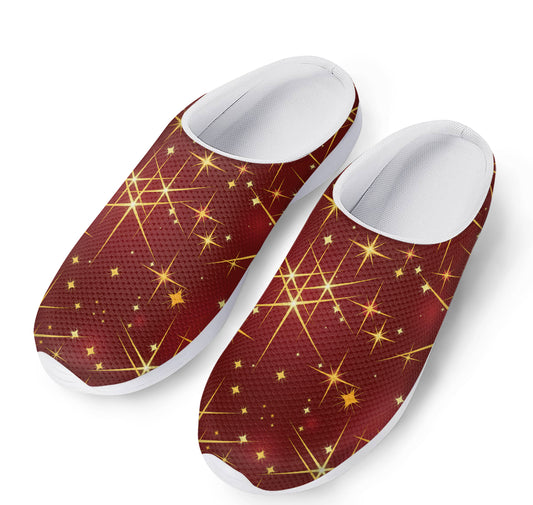 Christmas Sparkle Print Mesh Casual Shoes
