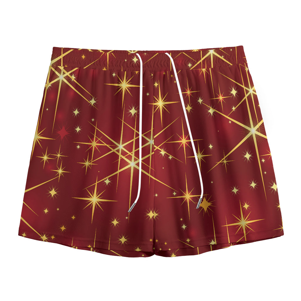 Christmas Sparkle Print Mesh Shorts