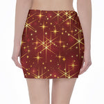 Christmas Sparkle Print Pencil Mini Skirt