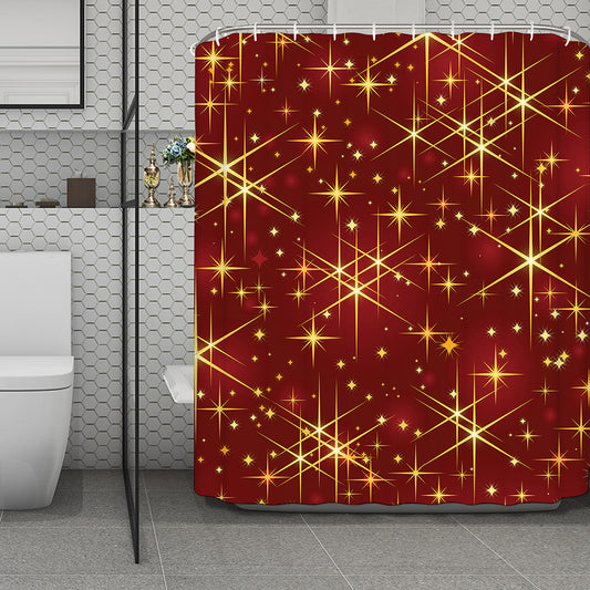 Christmas Sparkle Print Polyester Shower Curtain