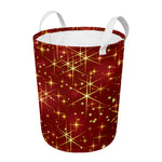 Christmas Sparkle Print Round Laundry Basket