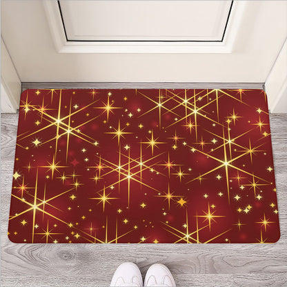 Christmas Sparkle Print Rubber Doormat