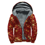 Christmas Sparkle Print Sherpa Lined Zip Up Hoodie