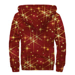 Christmas Sparkle Print Sherpa Lined Zip Up Hoodie