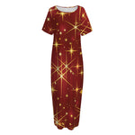 Christmas Sparkle Print Short Sleeve Long Nightdress