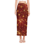 Christmas Sparkle Print Side Slit Maxi Skirt