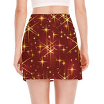 Christmas Sparkle Print Side Slit Mini Skirt