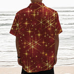 Christmas Sparkle Print Textured Short Sleeve Shirt