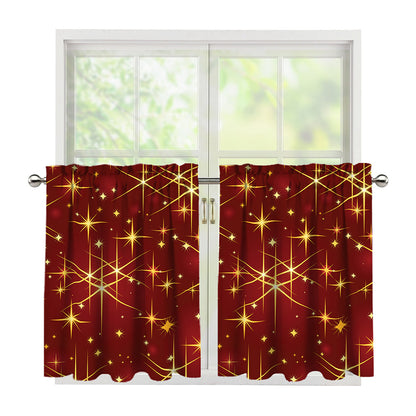 Christmas Sparkle Print Tier Curtains