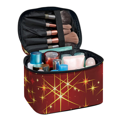 Christmas Sparkle Print Travel Makeup Bag